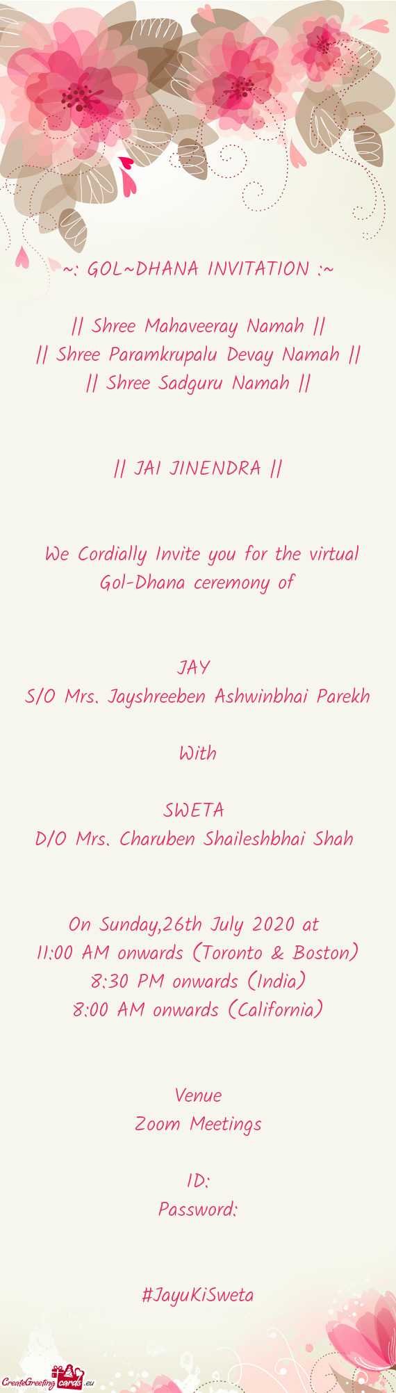 ~: GOL~DHANA INVITATION :~