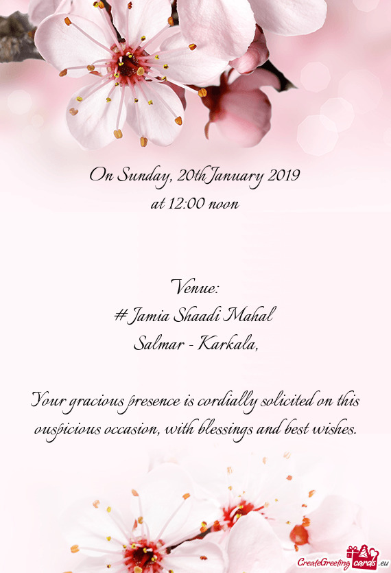 # Jamia Shaadi Mahal
 Salmar - Karkala