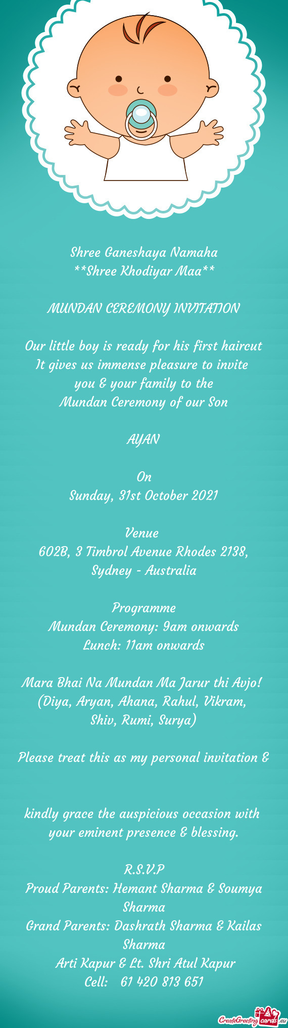 ?? MUNDAN CEREMONY INVITATION ❉