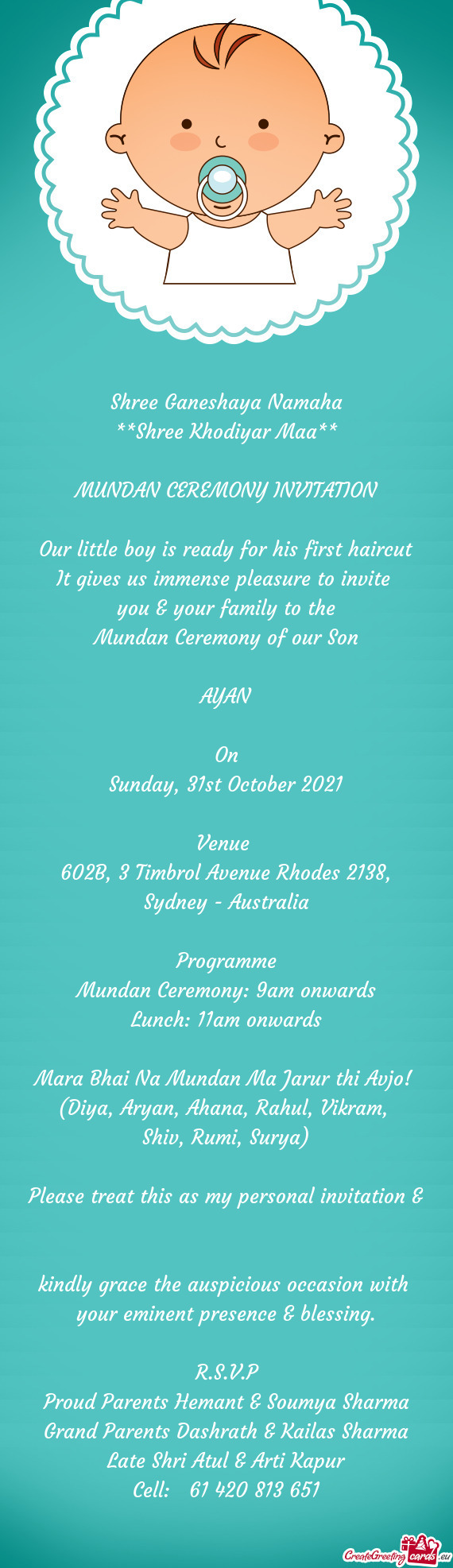 ?? MUNDAN CEREMONY INVITATION ❉