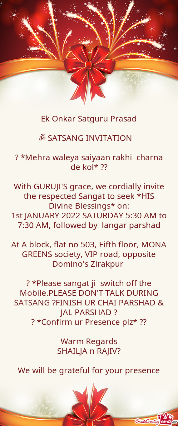 ?? SATSANG INVITATION ੴ