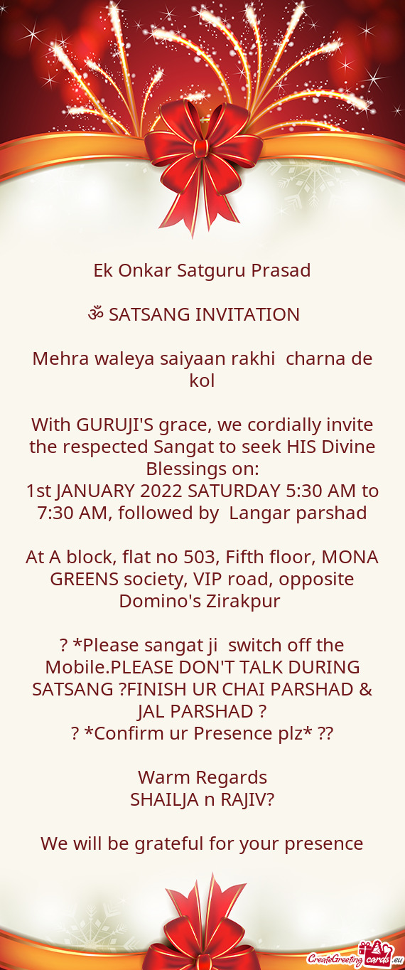 ?? SATSANG INVITATION ੴ