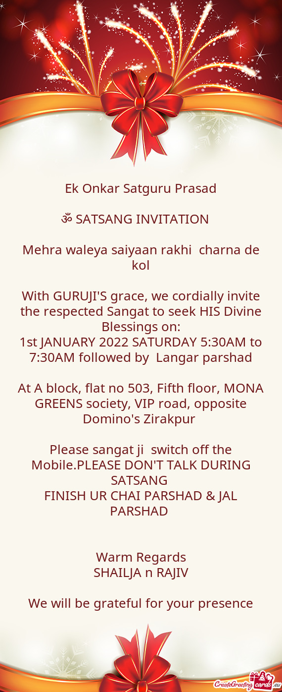 ?? SATSANG INVITATION ੴ