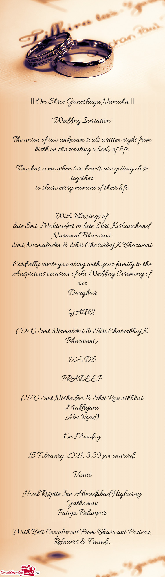 " Wedding Invitation "