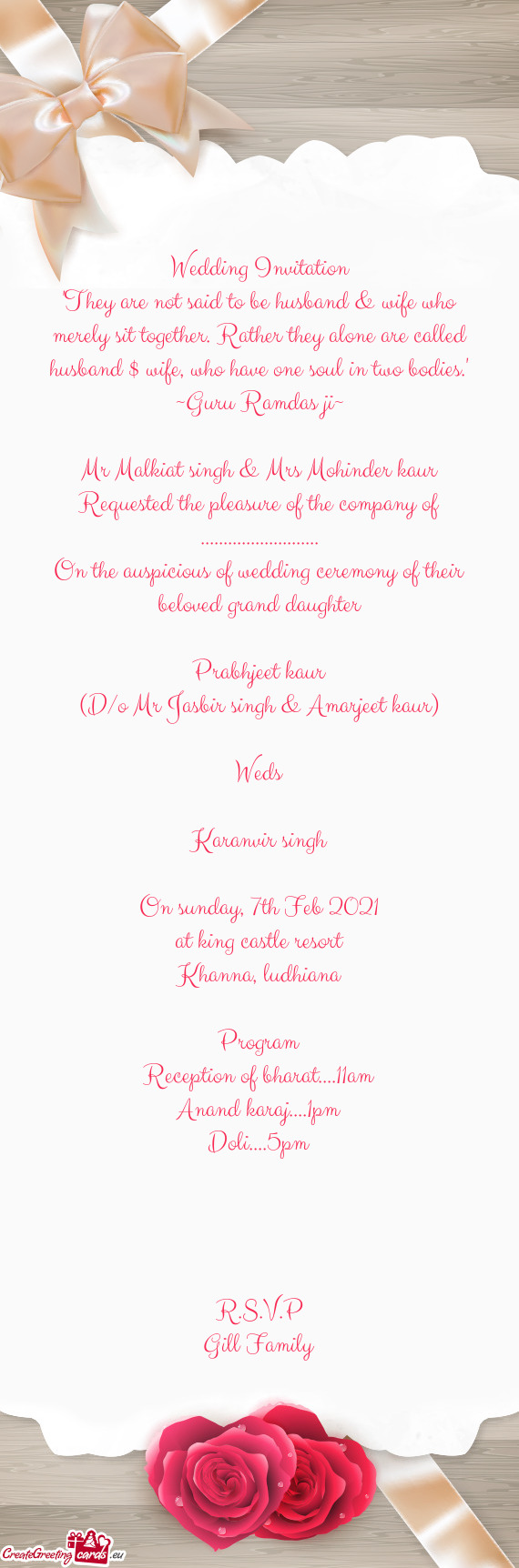 ?? Wedding Invitation ☬