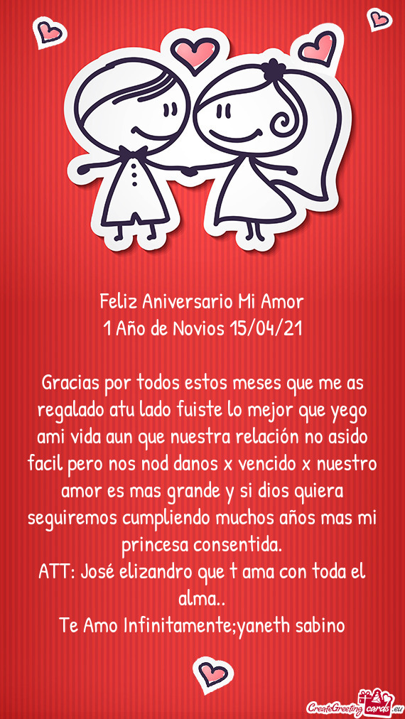 1 Año de Novios 15/04/21