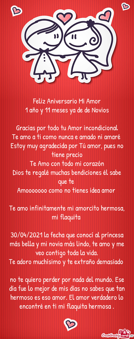 1 año y 11 meses ya de de Novios