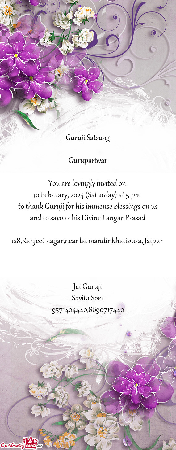 10 February, 2024 (Saturday) at 5 pm