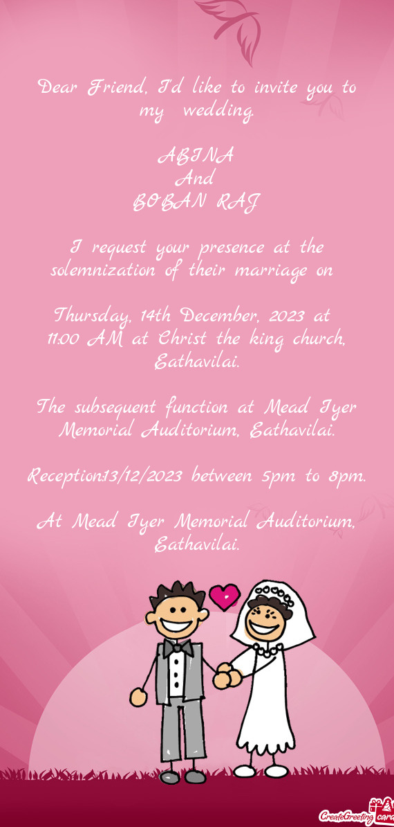 11:00 AM at Christ the king church, Eathavilai