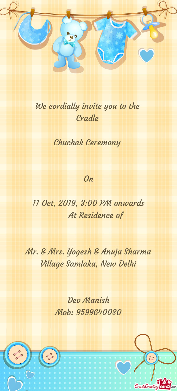 11 Oct, 2019, 3:00 PM onwards