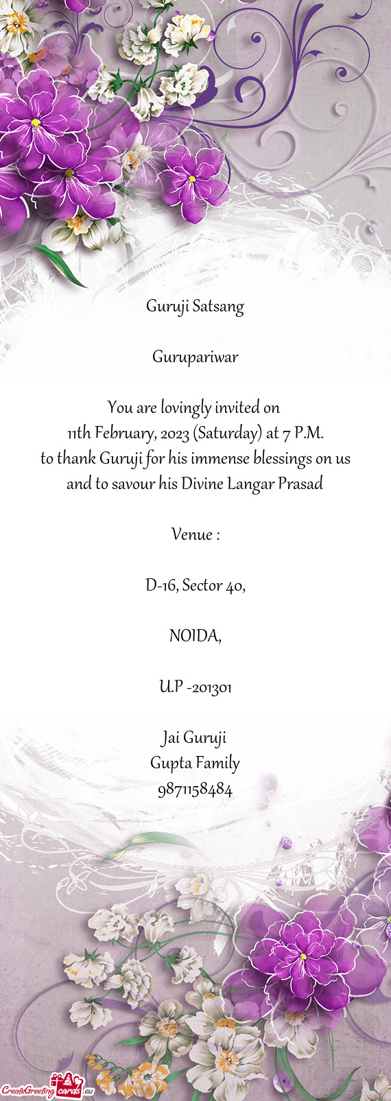 11th February, 2023 (Saturday) at 7 P.M