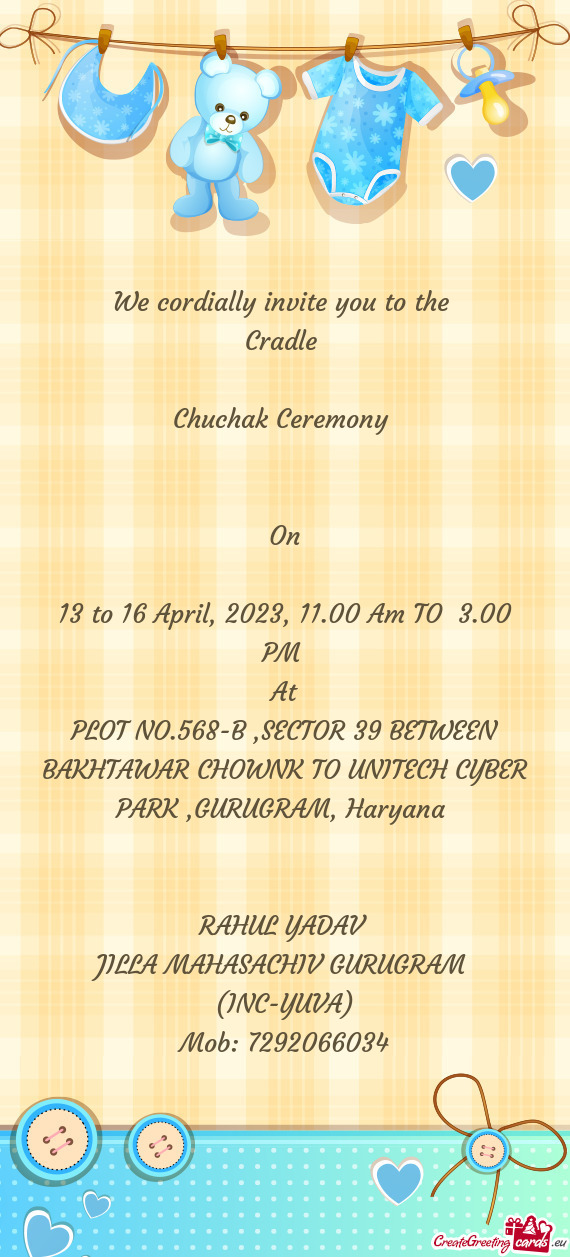 13 to 16 April, 2023, 11.00 Am TO 3.00 PM