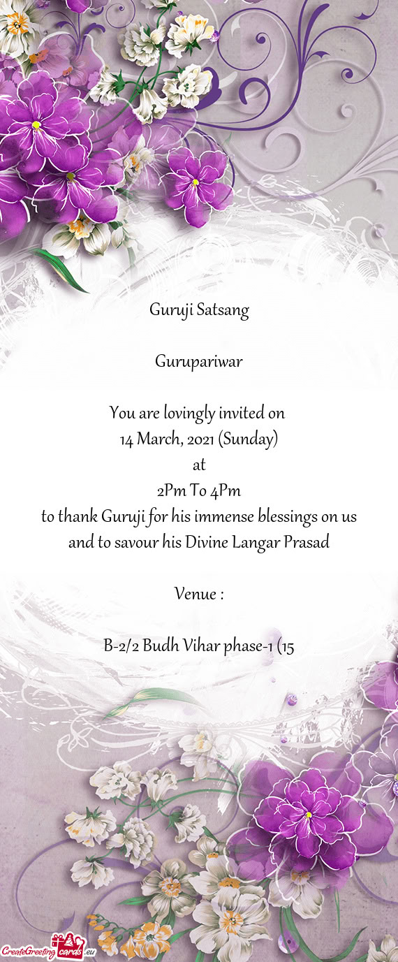 14 March, 2021 (Sunday)