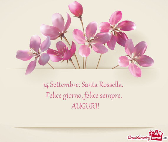 14 Settembre: Santa Rossella