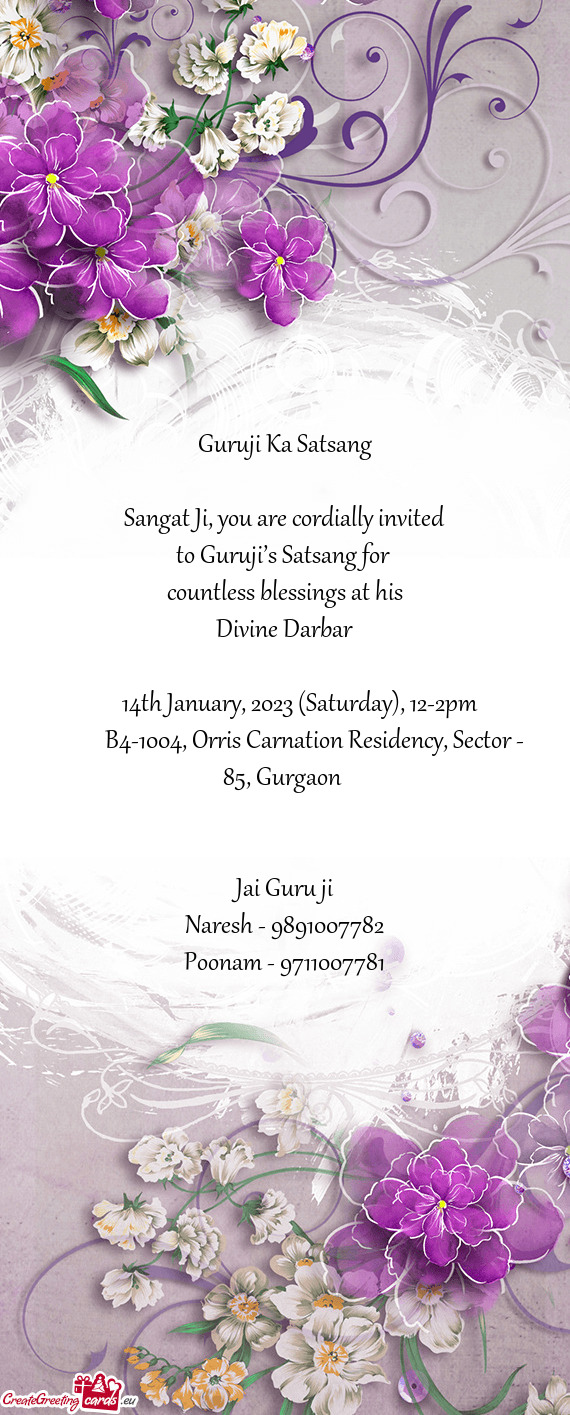 14th January, 2023 (Saturday), 12-2pm