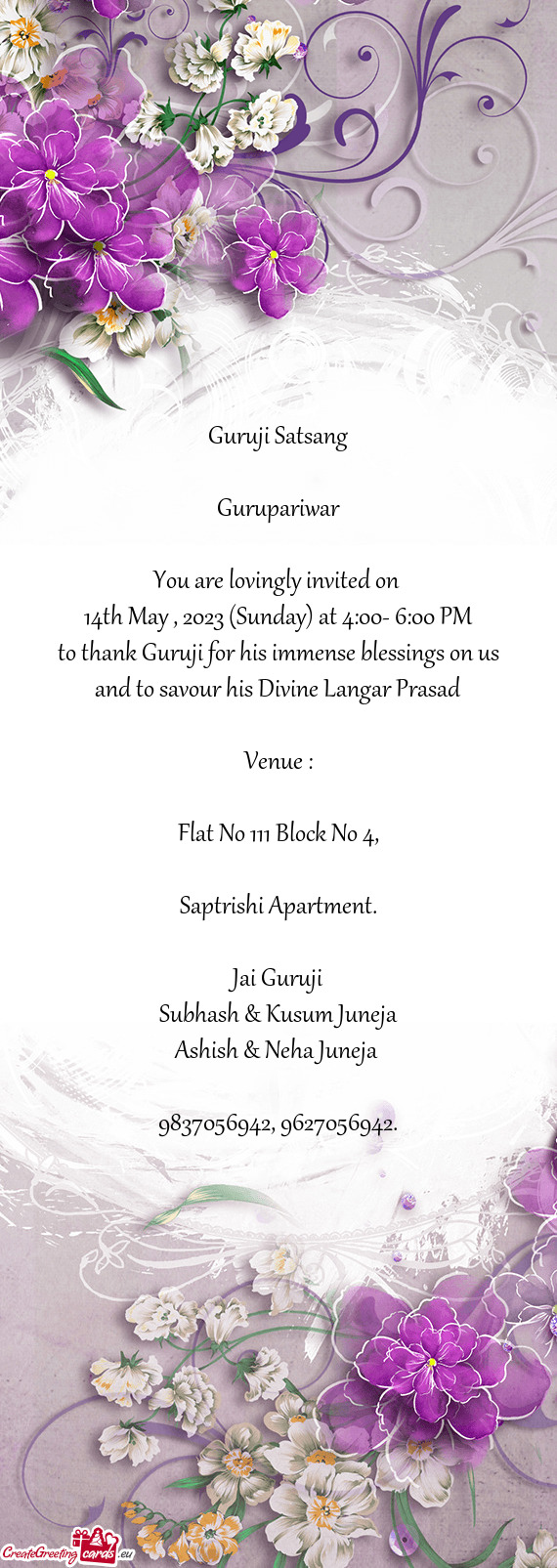 14th May , 2023 (Sunday) at 4:00- 6:00 PM