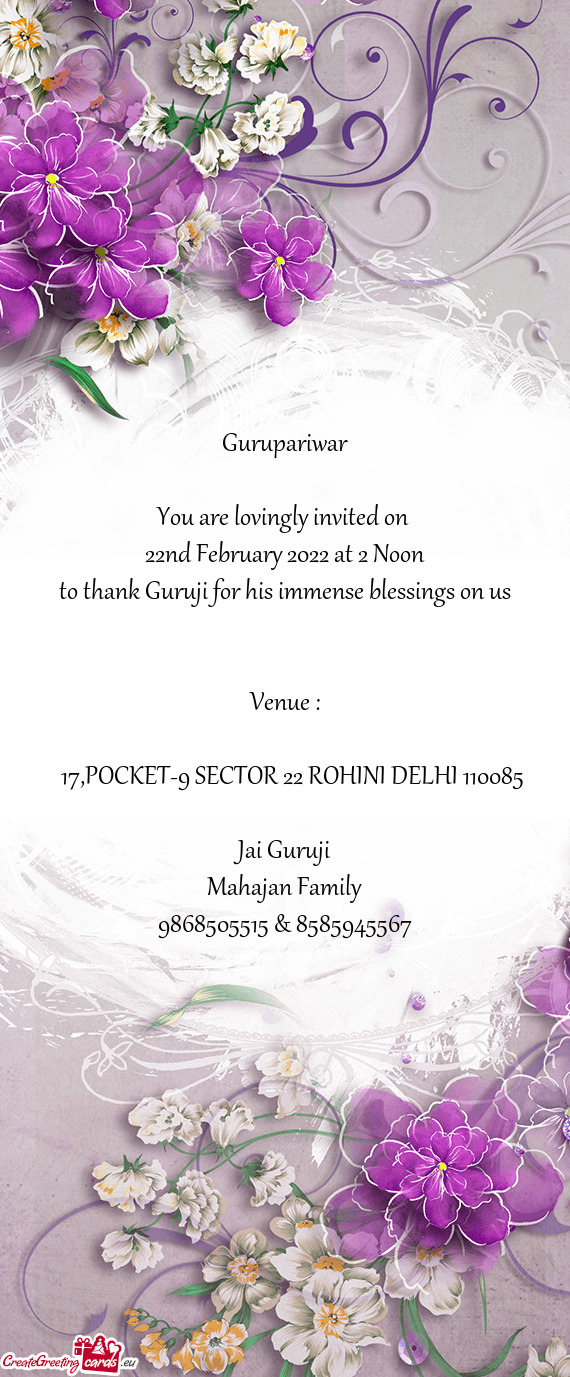 17,POCKET-9 SECTOR 22 ROHINI DELHI 110085