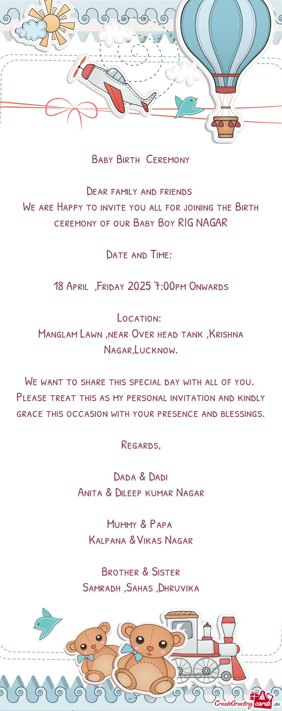 18 April ,Friday 2025 7:00pm Onwards