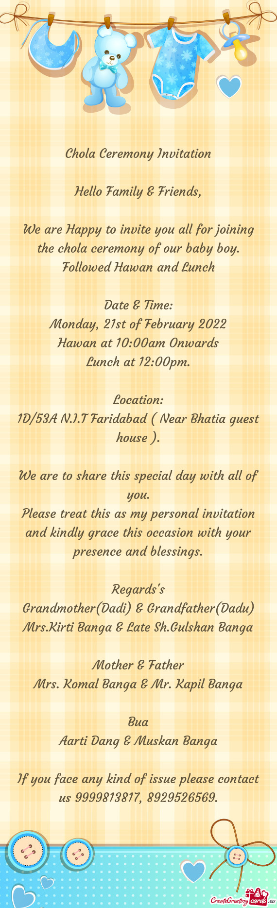 1D/53A N.I.T Faridabad ( Near Bhatia guest house )