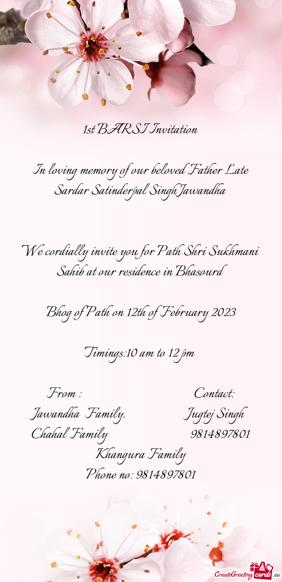 1st BARSI Invitation