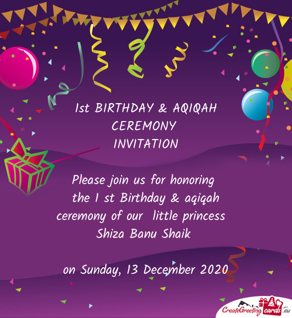 1st BIRTHDAY & AQIQAH CEREMONY