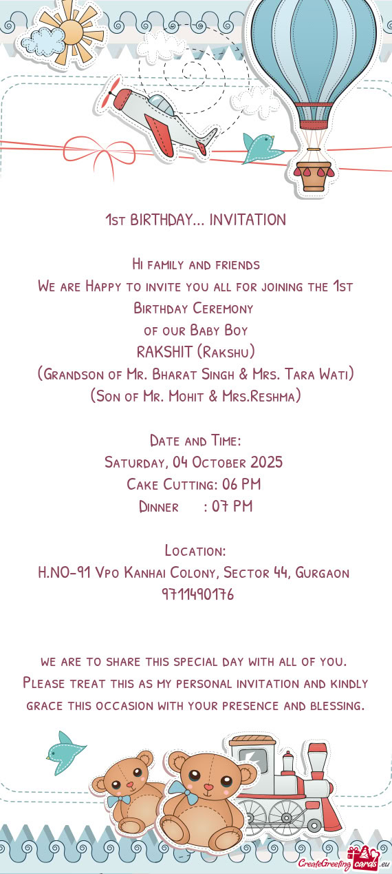 1st BIRTHDAY... INVITATION