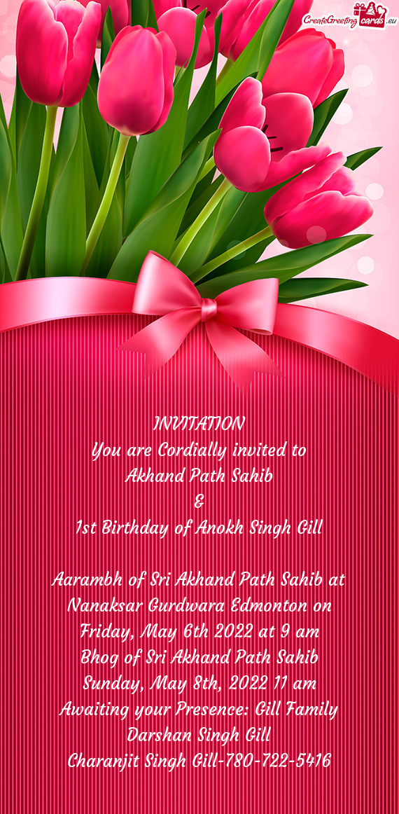 1st Birthday of Anokh Singh Gill