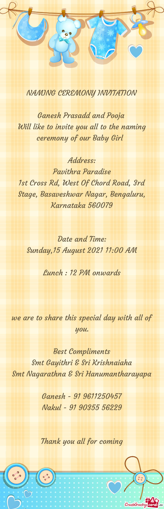 1st Cross Rd, West Of Chord Road, 3rd Stage, Basaveshwar Nagar, Bengaluru, Karnataka 560079