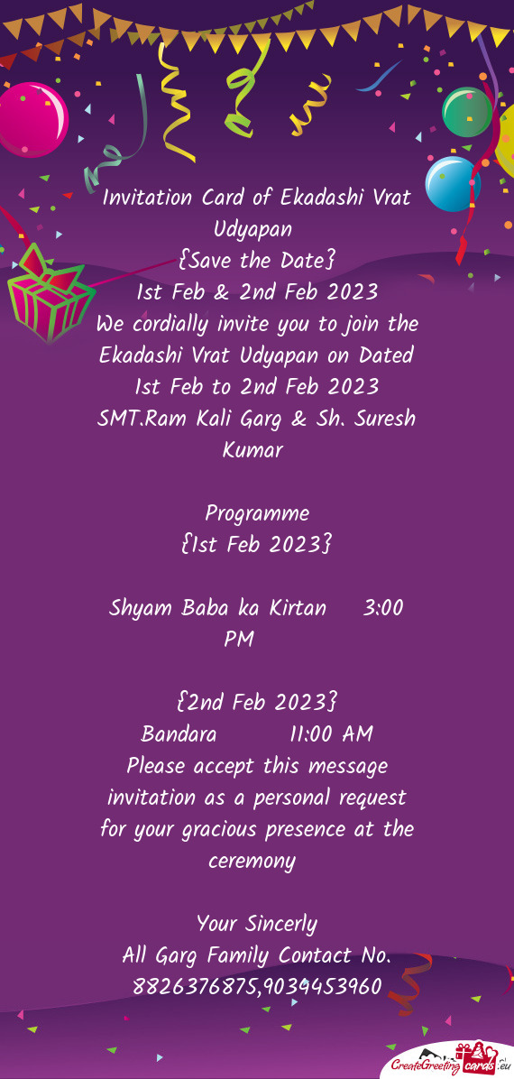 1st Feb & 2nd Feb 2023