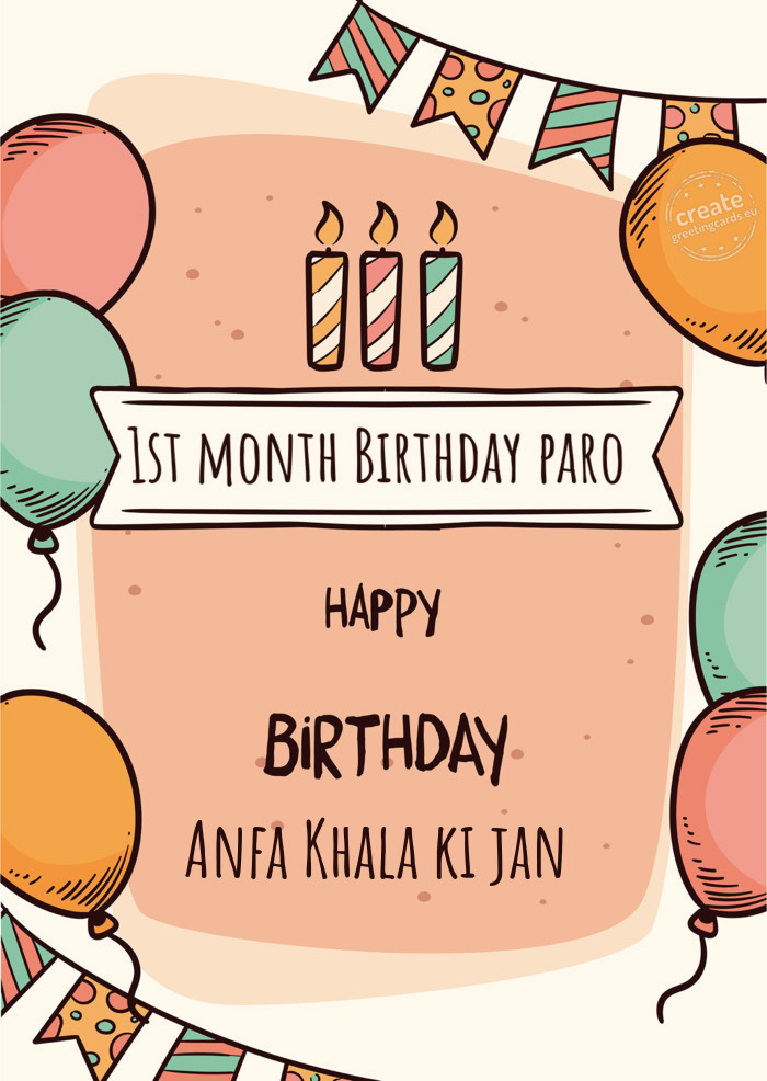 1st month Birthday paro  Anfa Khala ki jan