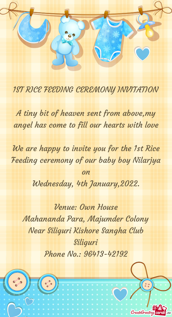 1ST RICE FEEDING CEREMONY INVITATION