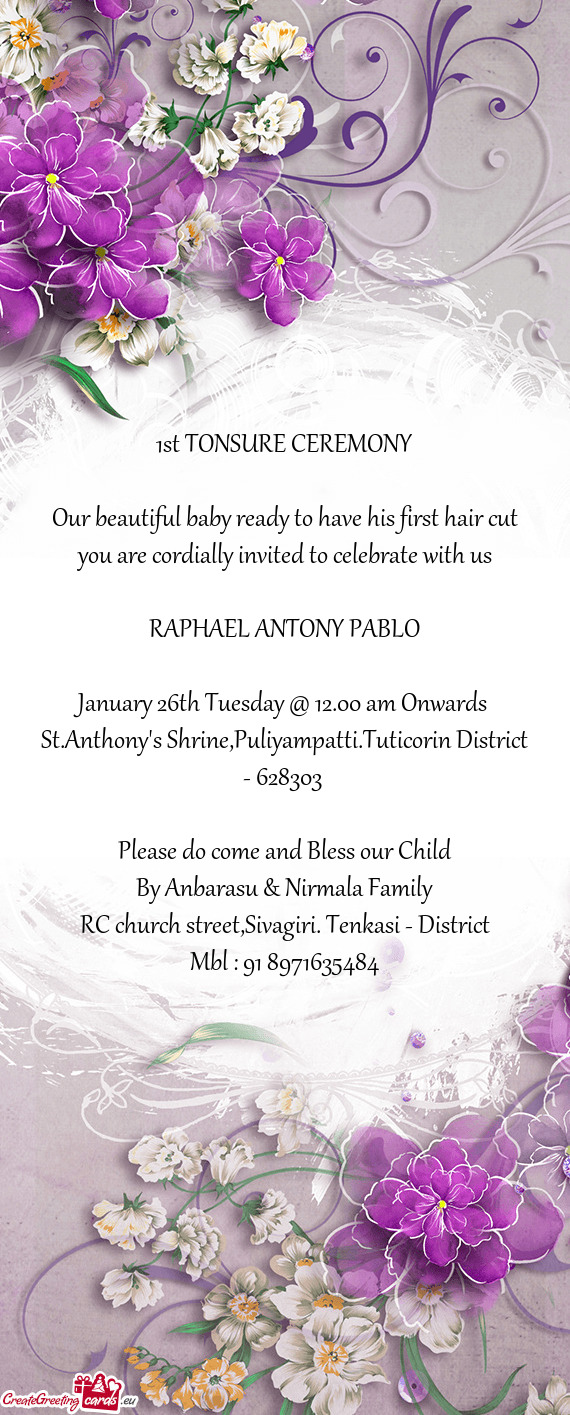 1st TONSURE CEREMONY