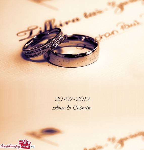 20-07-2019
 Ana & Cosmin