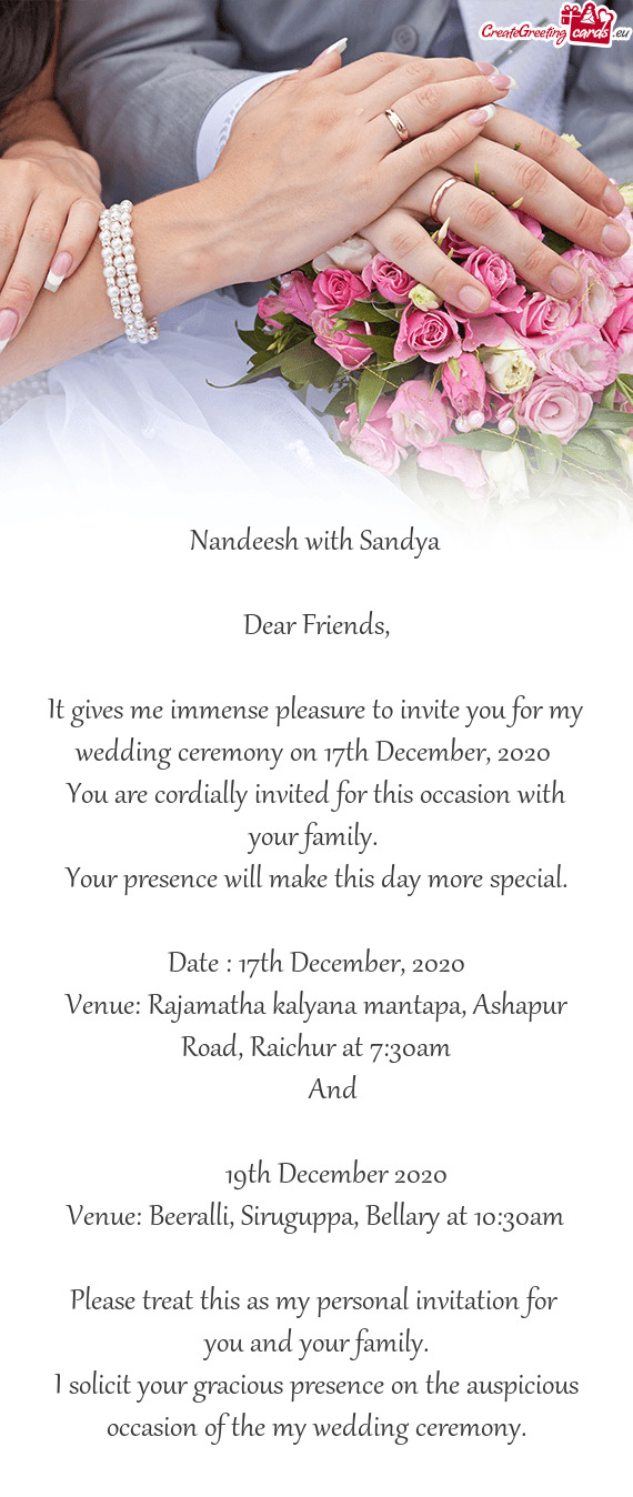 2020 
 You are cordially invited for this occasion with your family