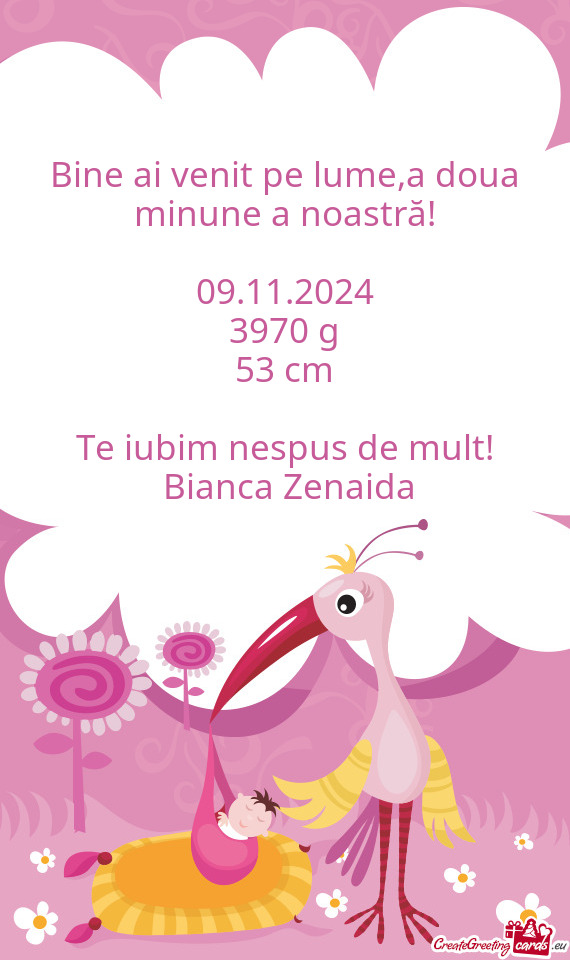 2024 3970 g 53 cm Te iubim nespus de mult! 🎉🥰Bianca Zenaida🥰🎉