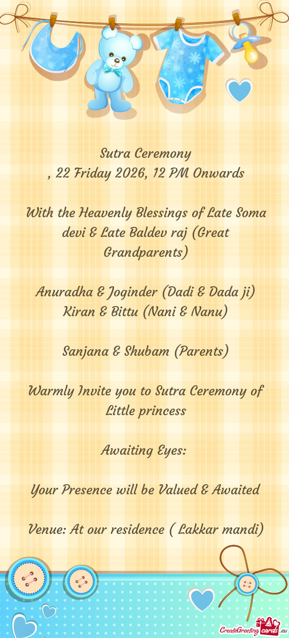 22 Friday 2026, 12 PM Onwards