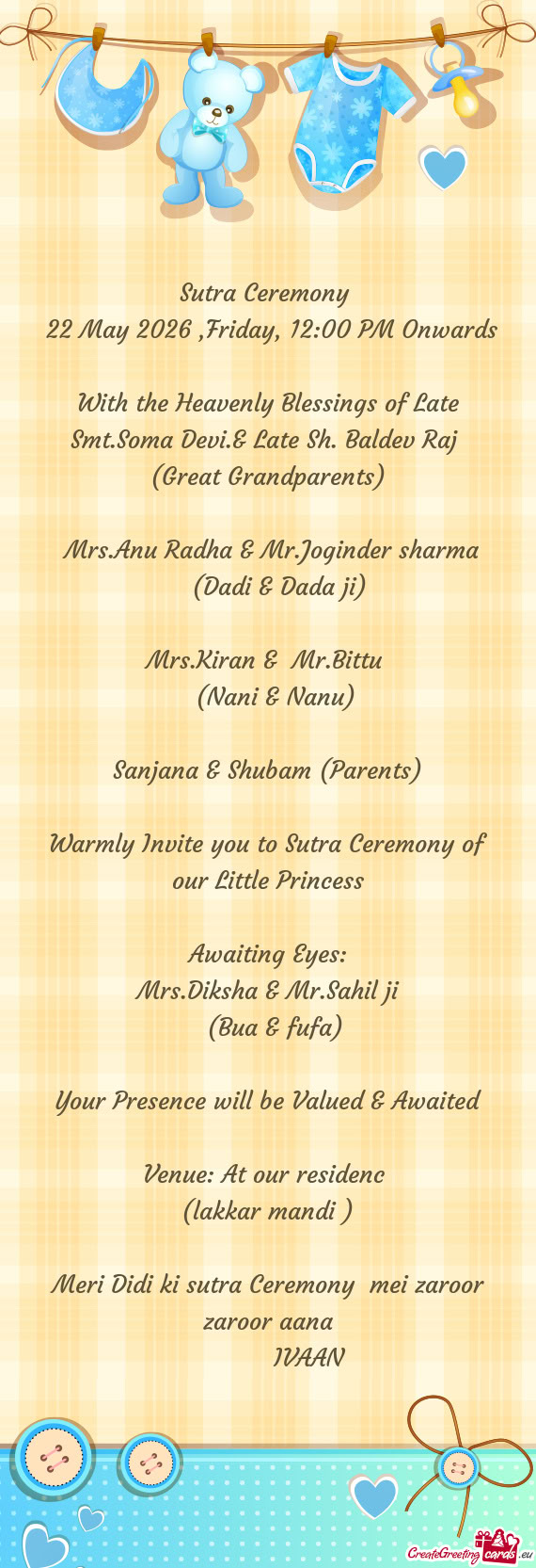 22 May 2026 ,Friday, 12:00 PM Onwards
