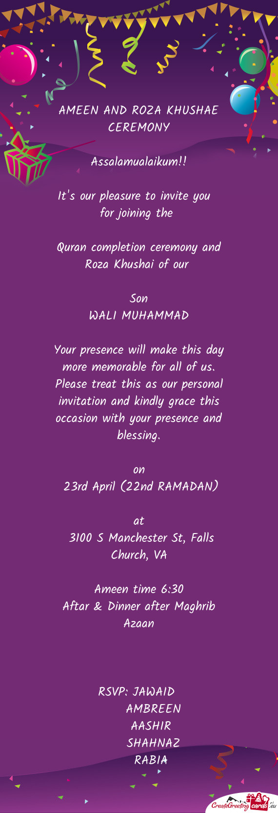 23rd April (22nd RAMADAN)