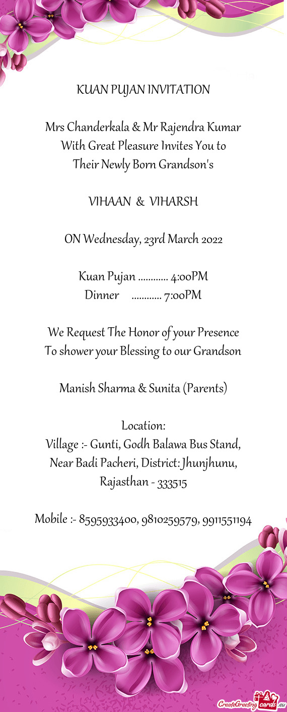 23rd March 2022
 
 Kuan Pujan