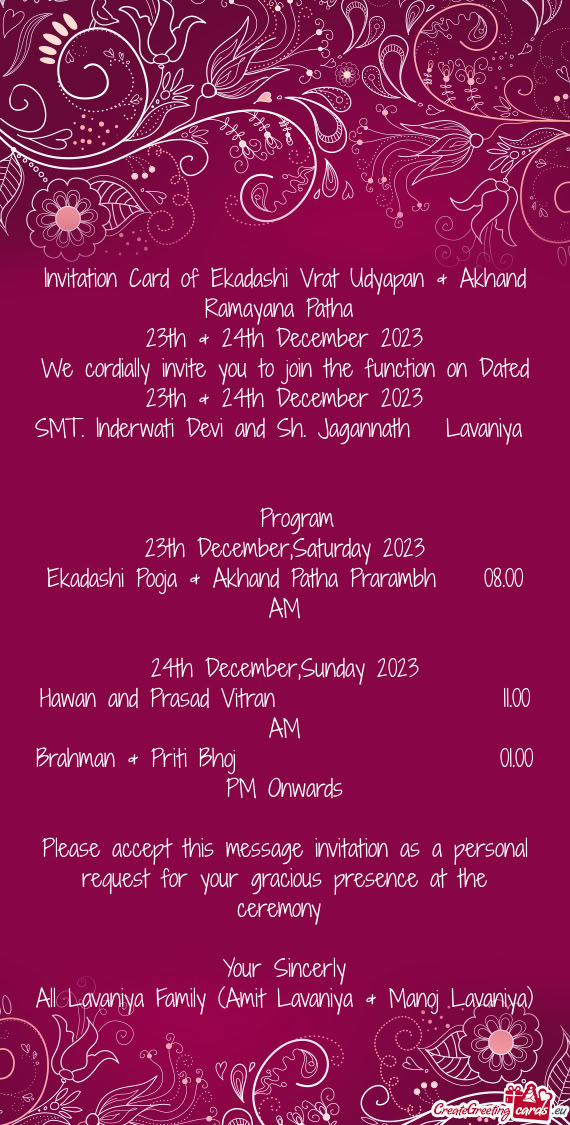 23th & 24th December 2023