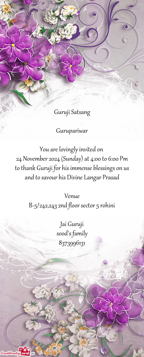 24 November 2024 (Sunday) at 4:00 to 6:00 Pm