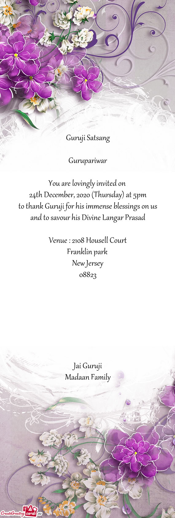 24th December, 2020 (Thursday) at 5pm