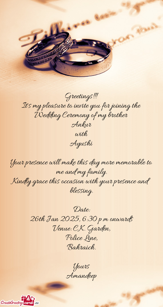 26th Jan 2025, 6:30 p.m onwards