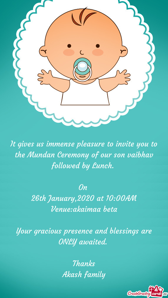 26th January,2020 at 10:00AM