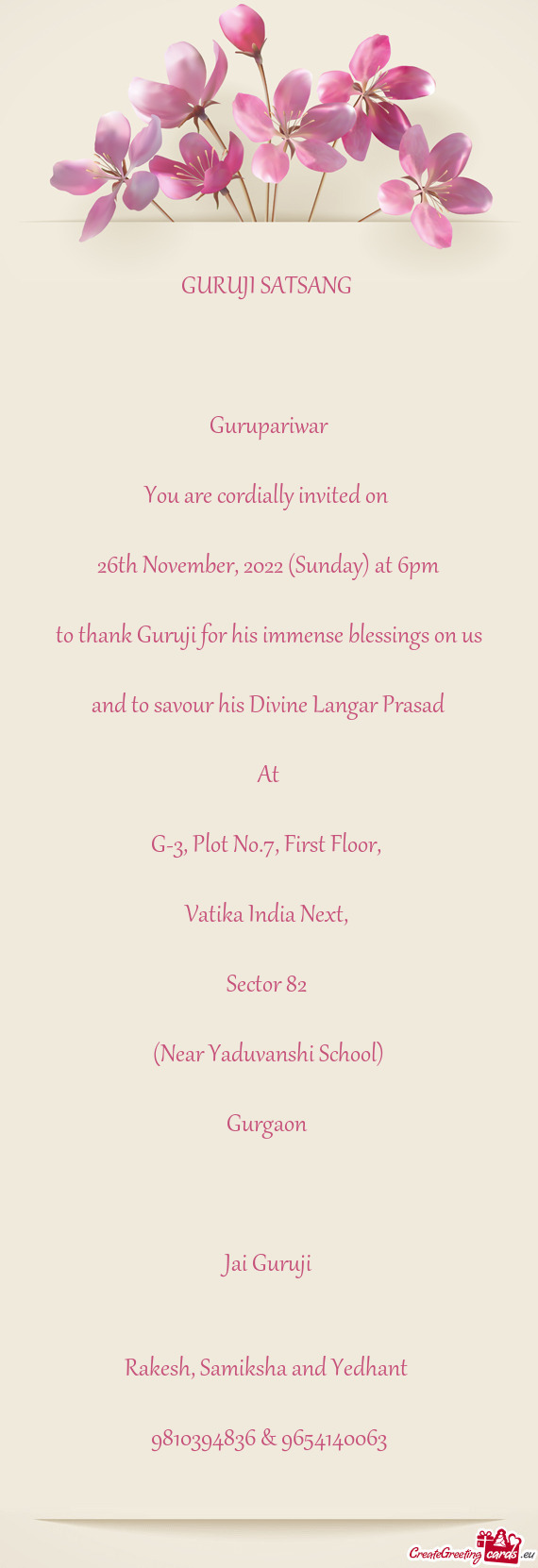 26th November, 2022 (Sunday) at 6pm