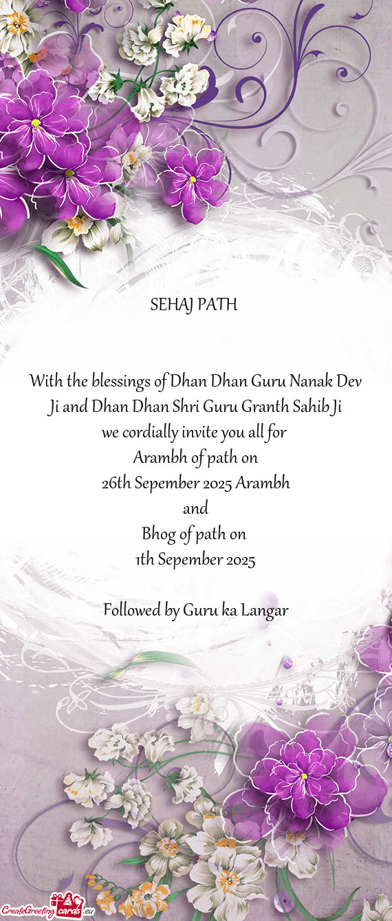 26th Sepember 2025 Arambh