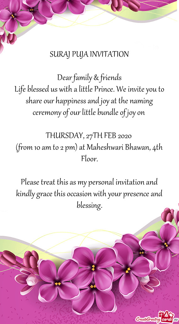 27TH FEB 2020 
 (from 10 am to 2 pm) at Maheshwari Bhawan