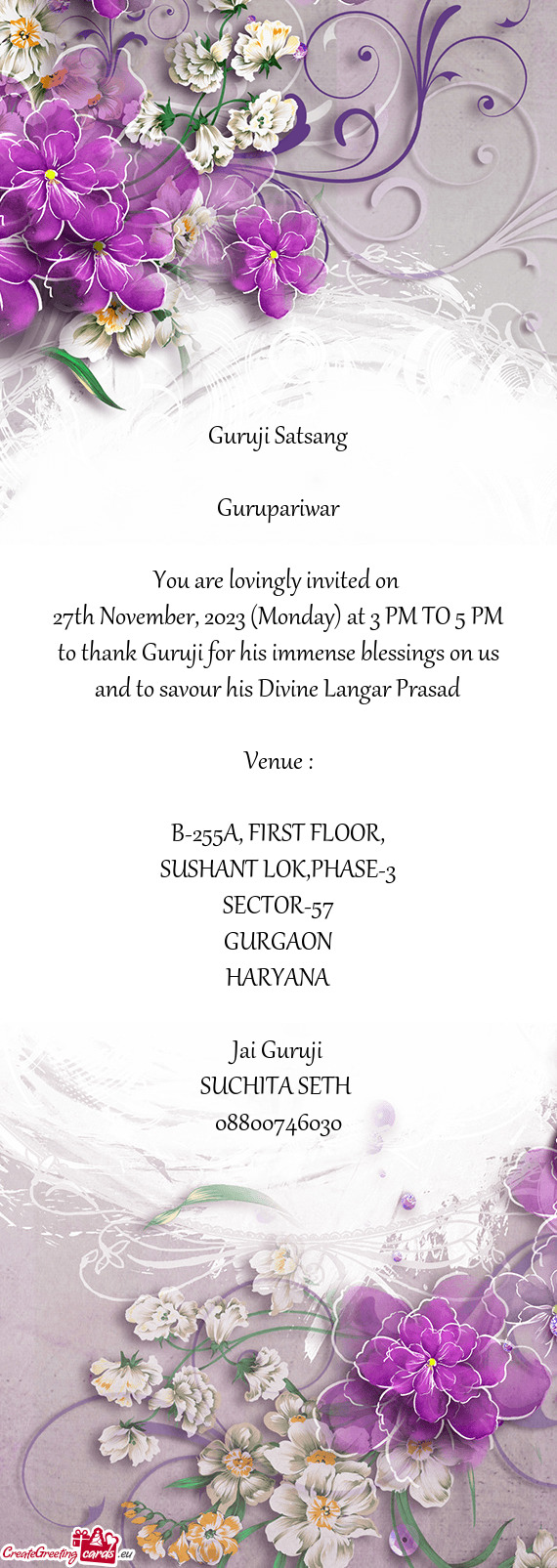 27th November, 2023 (Monday) at 3 PM TO 5 PM