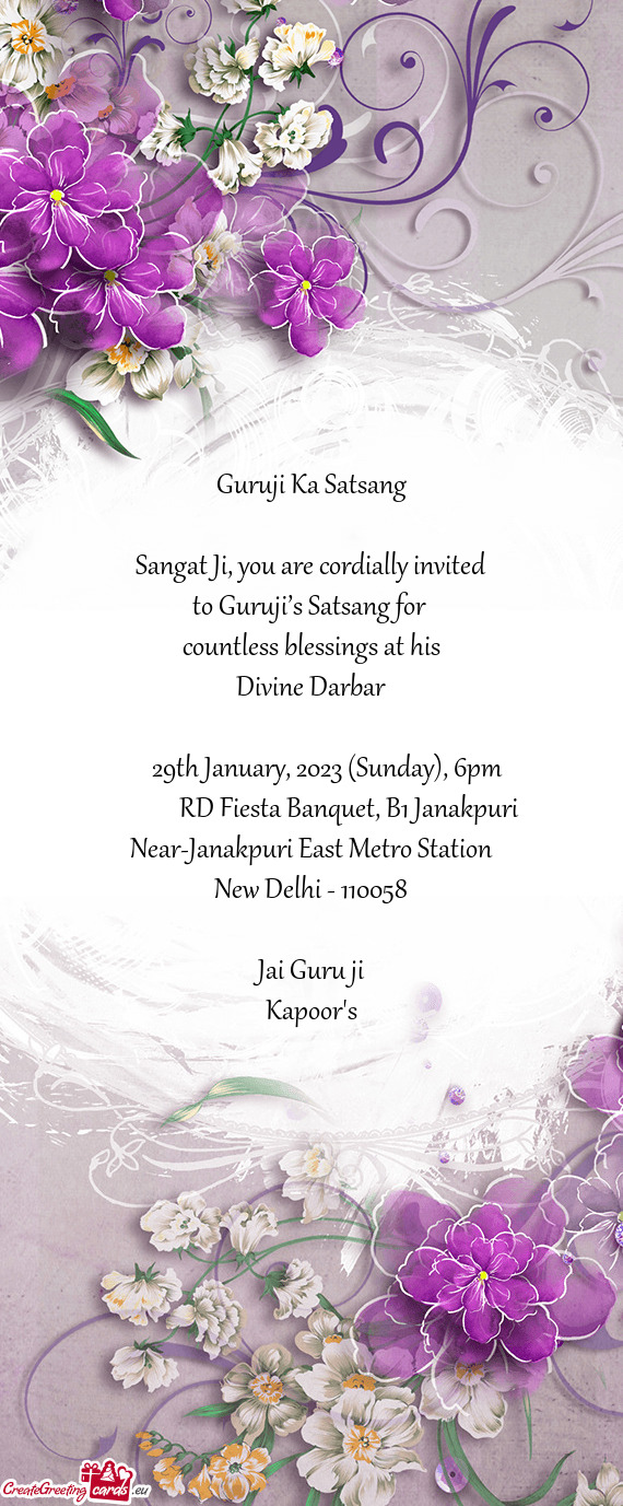 29th January, 2023 (Sunday), 6pm