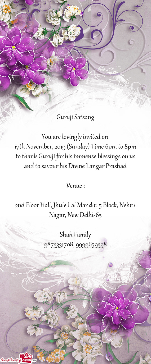 2nd Floor Hall, Jhule Lal Mandir, 5 Block, Nehru Nagar, New Delhi-65